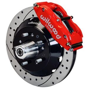 Wilwood WBK140-10284-DR - 59-70 Chevy Front Drilled Kit For Ridetech Spindle-Red