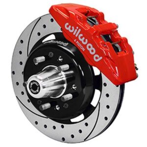 Wilwood WBK140-10737-DR - 55-57 Chevy Front Drilled Kit For Stock Spindle-Red