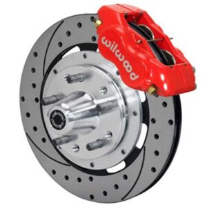 Wilwood WBK140-11072-DR - 65-70 Mustang Front Drilled Kit-Red