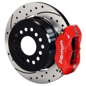 Wilwood WBK140-11348-DR - 1956 Vette 55-57 Chevy 2.34" Offset Rear Kit Drilled-Red