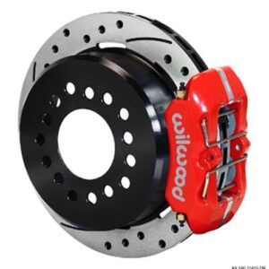 Wilwood WBK140-11405-DR - 1956 Vette 55-57 Chevy 2.34" Offset Rear Kit Drilled-Red