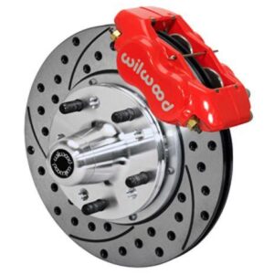 Wilwood WBK140-11491-DR - 55-57 Chevy Front Drilled Kit For Stock Spindle-Red