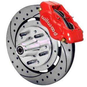 Wilwood WBK140-12306-DR - 55-57 Chevy Front Drilled Kit For Heidts Or Ridetech Spindle-Red