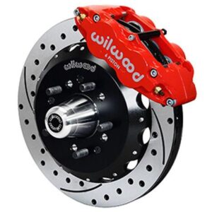 Wilwood WBK140-12307-DR - 55-57 Chevy Front Drilled Kit For Heidts Or Ridetech Spindle-Red
