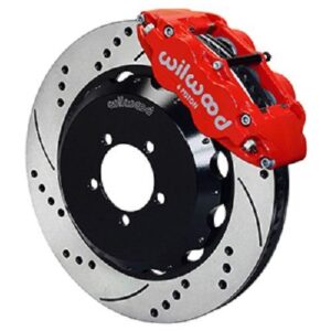 Wilwood WBK140-12875-DR - 1999-2012 Subaru Wrx Front Drilled Kit-Red