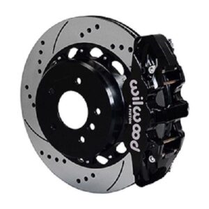 Wilwood WBK140-13583-D - 2007-2011 Bmw E90 Rear Drilled Kit-Blk