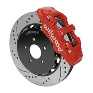 Wilwood WBK140-14815-DR - 2003-09 Nissan 350Z Front Drilled Kit-Red