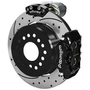 Wilwood WBK140-16164-D - GM 12 Bolt 2.75 Offset Electronic Parking Brake 12.19" Drilled Rear Kit-Blk