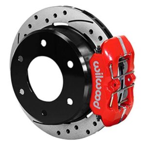 Wilwood WBK140-16711-DR - GM Truck 11.00" Drilled Rotors Rear Kit-Red