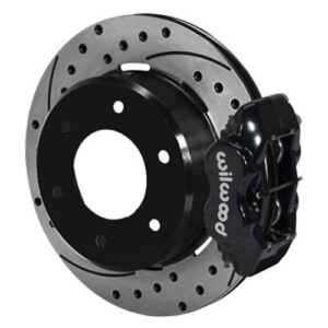 Wilwood WBK140-16712-D - GM Truck 12.19" Drilled Rotors Rear Kit-Blk
