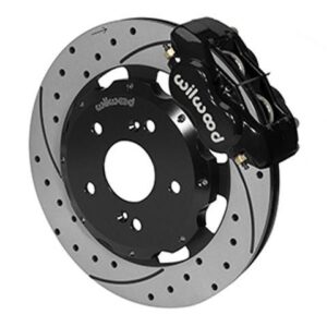 Wilwood WBK140-7014-D - 2004-2005 Honda Civic Si Front Drilled Kit-Blk