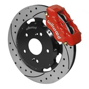 Wilwood WBK140-7014-DR - 2004-2005 Honda Civic Si Front Drilled Kit-Red